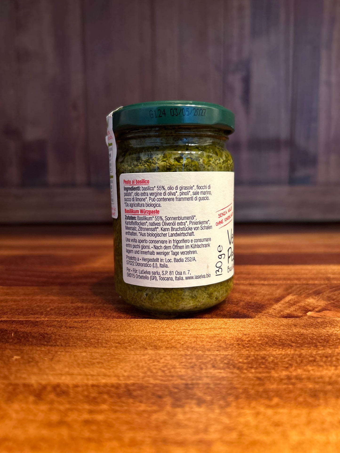 Pesto verde bio senza aglio 130g