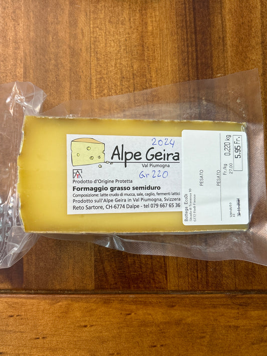 Formaggio alpe Geira 2024 prezzo al kg