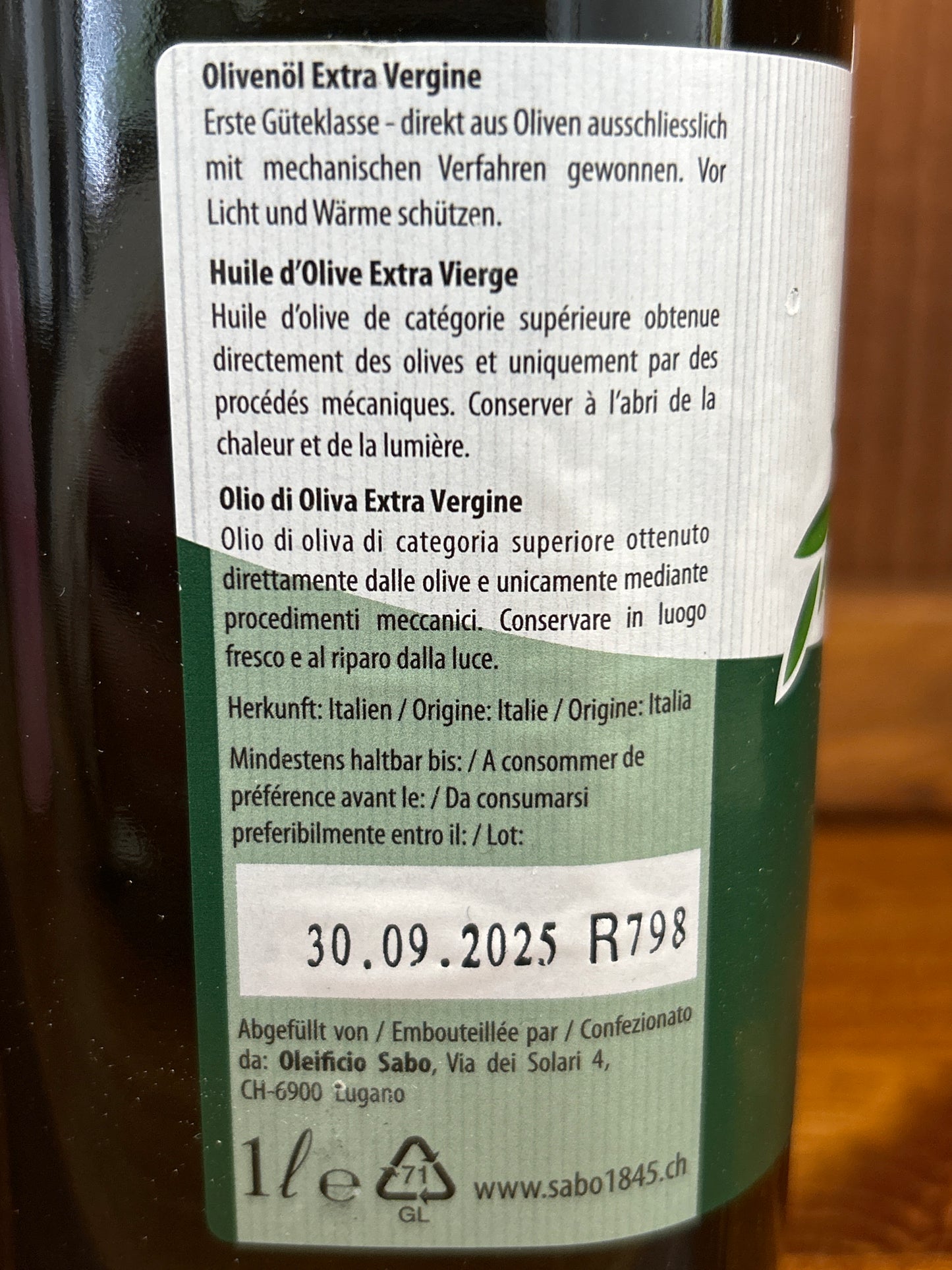 Olio di oliva extra vergine