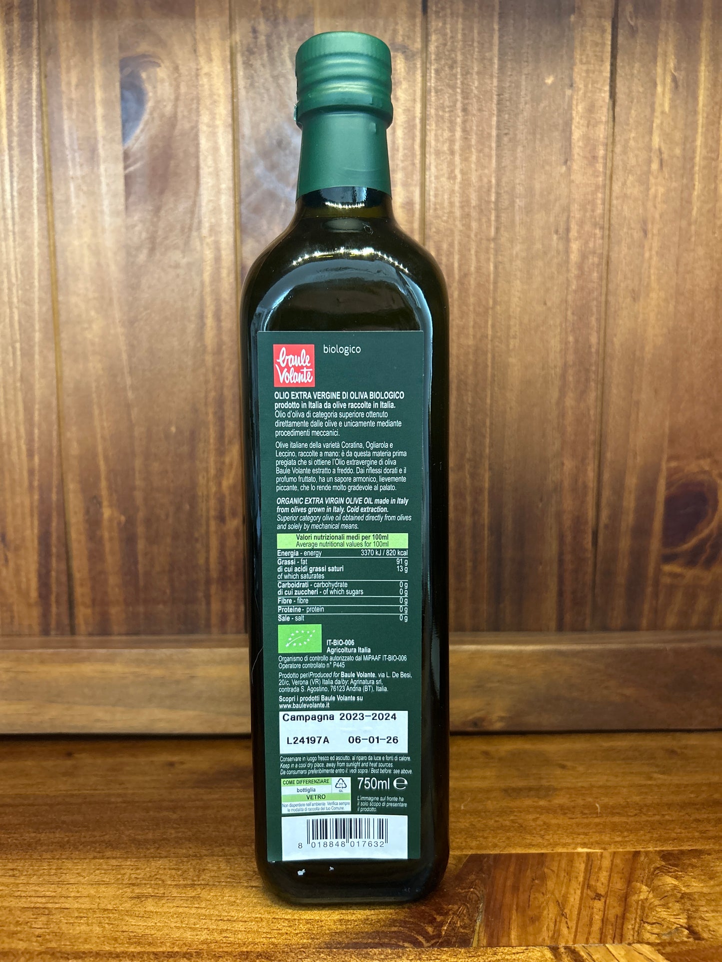 Olio extra vergine di oliva bio