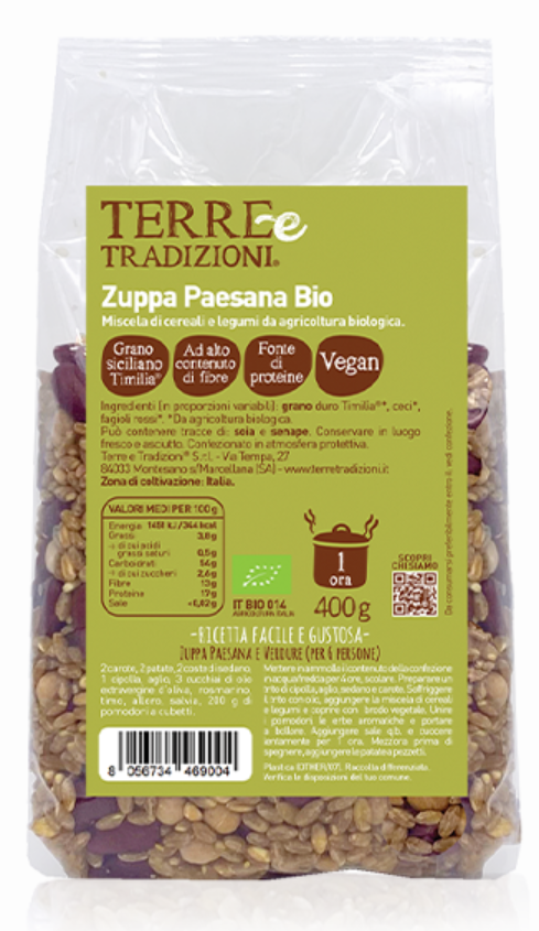 Zuppa Paesana Bio di Legumi e Grano Timilia